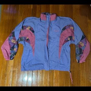 Reebok Women’s Vintage Retro Nylon Windbreaker Jacket Size Medium